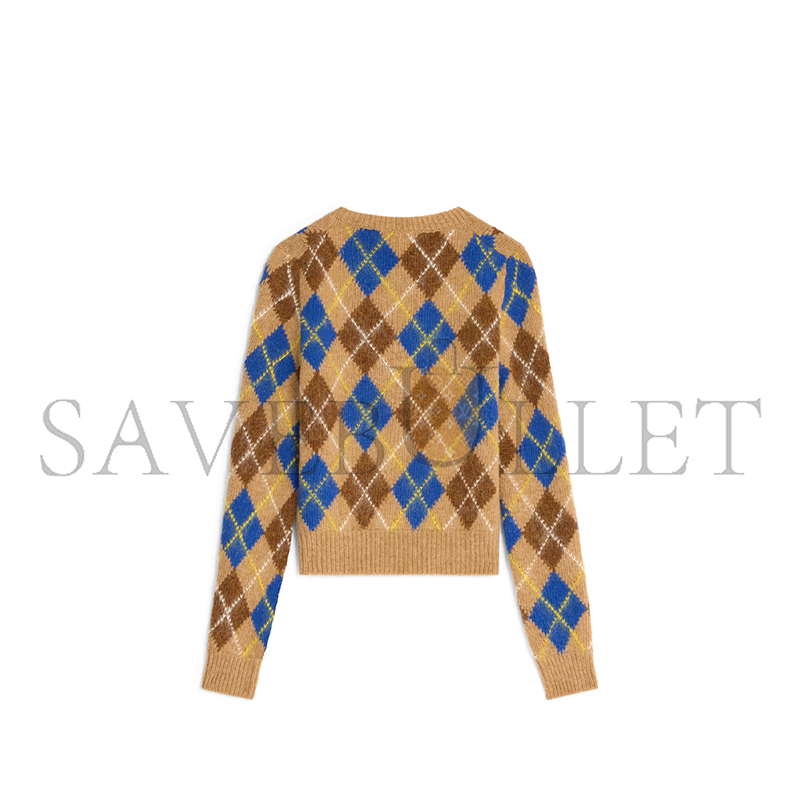 Ce1i*e crewneck sweater in argyle wool ry0li0v32.gdu5